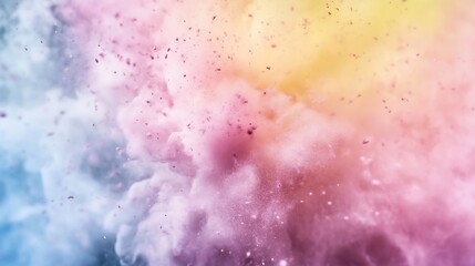 Aufkleber - Colorful Explosion of Powdery Substance Creating Abstract Background with Soft Textures : Generative AI