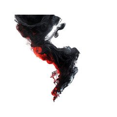 Wall Mural - Abstract Red and Black Ink Swirl in Dark Background