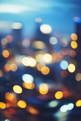Aufkleber - Blurry City Lights Creating a Dreamy Nightscape Environment : Generative AI
