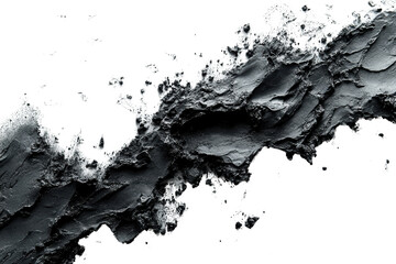 Aufkleber - A striking image showcasing dynamic flow of black liquid, displaying rich textures and contrasts against a transparent backdrop, ideal for abstract concepts.