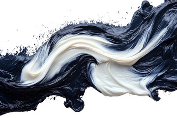 Fototapete - A stunning abstract swirl of navy and cream colors, creating a fluid and dynamic composition perfect for backgrounds or artistic projects.