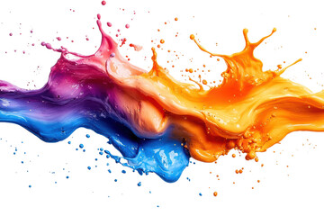 Fototapete - A vibrant splash of colored paint, showcasing dynamic movement and creativity. Perfect for artistic expressions, design projects, and colorful visuals.