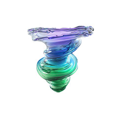 Wall Mural - Abstract Swirling Liquid Vortex - Teal, Blue, and Purple Gradient