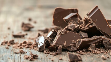 Poster - Rich Dark Chocolate Chunks And Crumbles Perfect For Sweet Treats And Desserts : Generative AI