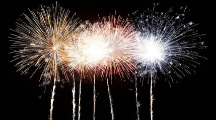 Aufkleber - Vibrant Fireworks Display Lighting Up the Night Sky with Colorful Explosions : Generative AI