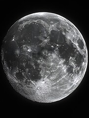 Aufkleber - Stunning close-up of the moon showcasing its detailed craters and surface : Generative AI