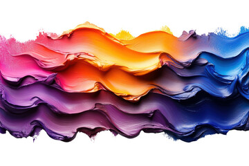 Leinwandbilder - Colorful abstract waves of paint blend seamlessly, showcasing vibrant hues from pink to blue. Perfect for artistic projects and creative backgrounds.