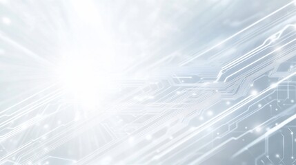Wall Mural - abstract bright white and grey circuit board background.