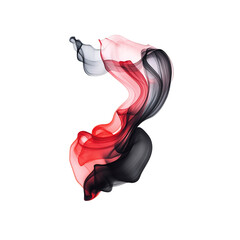 Wall Mural - Abstract Red and Black Ink Swirl on on white background