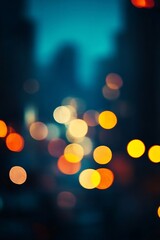 Aufkleber - Bokeh lights creating a dreamy urban night scene with soft focus and colorful glowing spots : Generative AI