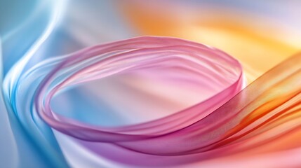 Fototapete - Abstract Colorful Swirls of Fabric Flowing in Waves Creating a Dreamy Visual Effect : Generative AI