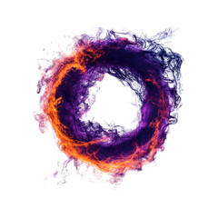 Wall Mural - Abstract Ring of Fire and Smoke Fiery Purple and Orange Vortex