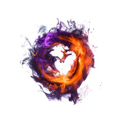Wall Mural - Abstract Fiery Vortex Orange and Purple Swirling Flames