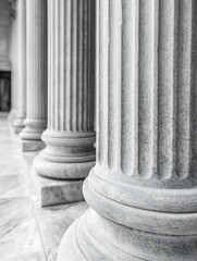 Aufkleber - Close up view of classic stone pillars showcasing detailed craftsmanship and historical architectural design : Generative AI