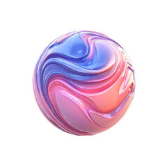 Wall Mural - Abstract Swirling Pink and Blue Sphere - 3D Render