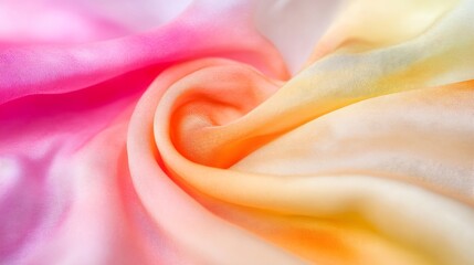 Poster - Colorful Silk Fabric with Soft Flowing Patterns in Gradient Pastel Shades : Generative AI