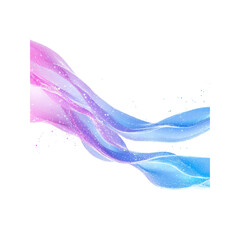 Wall Mural - Abstract Flowing Waves of Light and Color Pink, Purple, and Blue Swirls with Sparkling Particles