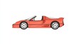 © Pixel - Red convertible sports car illustration with a sleek design against a minimalist background