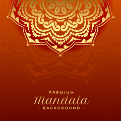 Wall Mural - golden mandala pattern texture for traditional indian textile