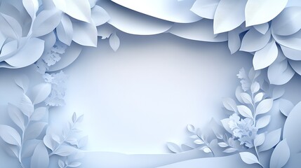Aufkleber - Elegant pastel floral background with paper leaves and soft light creating a serene ambiance : Generative AI