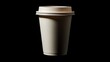 © Black Inspire - Disposable Coffee Cup Mockup, Isolated on Black Background.