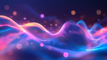 Wall Mural - abstract colorful waveform digital art design