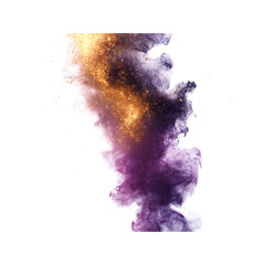 Wall Mural - Abstract Cosmic Nebula Gold and Purple Smoke with Sparkling Stardust