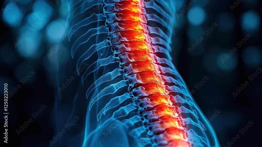 Lumbar Spine Pain Anatomy Medical Illustration Stock Illustration ...