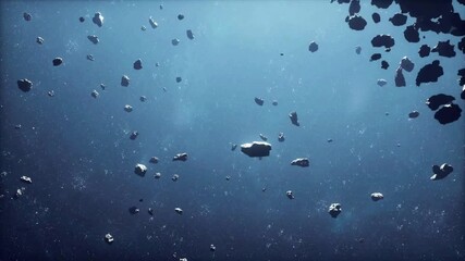 Wall Mural - Vast asteroid field in outer space.