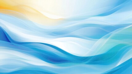 Wall Mural - Abstract waves in blue and white, evoking a sense of calm and tranquility.