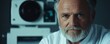 © MILKY_PS - Close-up Portrait of a Senior Male Scientist in a Laboratory Examining Medical Equipment with a Determined Expression, wearing a White Coat Featuring a Scientific Instrument, this image conveys