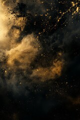 Wall Mural - Golden Nebula Cityscape Above Clouds