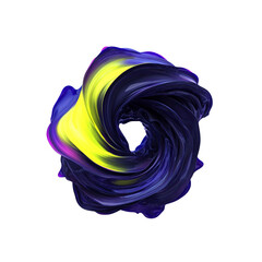 Wall Mural - Abstract Swirling Nebula Vibrant Purple, Blue, and Yellow Liquid Vortex