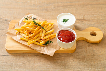 Sticker - French fries with sour cream and ketchup