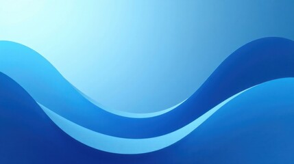 Wall Mural - Serene Blue Abstract Waves A Calming Visual Design for Presentations and Websites