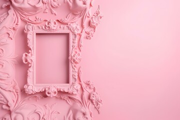 Wall Mural - pink flower frame