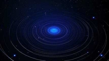 Wall Mural - Enchanting Blue Spiral Galaxy with Radiant Light in Cosmic Space