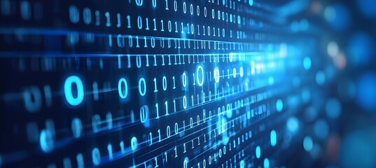 digital data stream, binary code flow, tech background, abstract, website banner