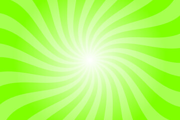 Poster - Green background with white sun ray. Pattern of starburst. Abstract spring green texture with light of sunburst. Radial beam of sunlight. Retro background with flash. Design of sunbeams.