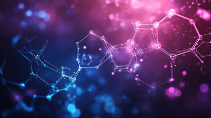 Abstract futuristic background with hexagons and glowing connections, a digital technology concept for science or artificial intelligence design