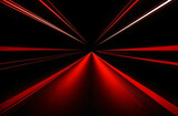 Red speed light horizontal straight line on black background