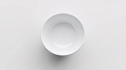 Wall Mural - empty white ceramic bowl on white background  minimalist kitchen still life photography