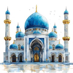 Wall Mural - Water colour mosque illustration