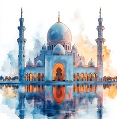 Wall Mural - Water colour mosque illustration