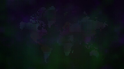 Wall Mural - futuristic digital world map with glowing dots and grid overlay - abstract stylized planet earth - i