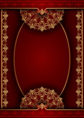 Wall Mural - Luxury background with golden mandala ornament