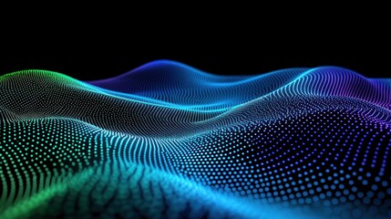 Wall Mural - abstract wavy landscape of digital dots with vibrant gradient colors