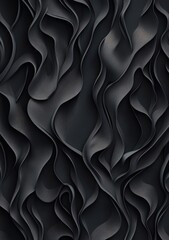 Wall Mural - abstract dark gray wavy seamless pattern.