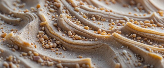 Canvas Print - Close-up of fine grain sand showcasing intricate textures and patterns of small grains in a natural setting.