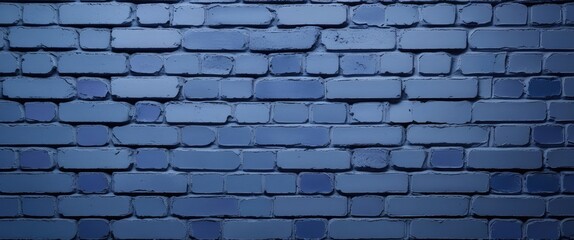 Canvas Print - Textured brick wall in shades of blue and violet perfect for backgrounds or design elements in various creative projects